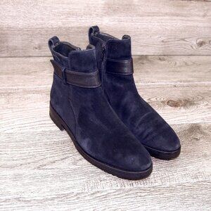 $790 Neiman Marcus GRAVATI Women's 5.5 M Boot 4748 Navy Suede * add $15 Trees